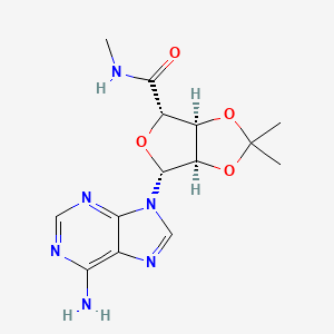 molecular formula C14H18N6O4 B13108752 (3aS,4S,6R,6aR)-6-(6-amino-9H-purin-9-yl)-N,2,2-trimethyltetrahydrofuro[3,4-d][1,3]dioxole-4-carboxamide 