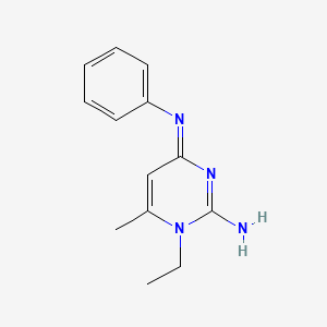 molecular formula C13H16N4 B13108774 1-Ethyl-2-imino-6-methyl-N-phenyl-1,2-dihydropyrimidin-4-amine 