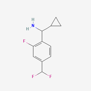 molecular formula C11H12F3N B13108811 Cyclopropyl(4-(difluoromethyl)-2-fluorophenyl)methanamine 