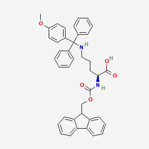 molecular formula C40H38N2O5 B13108824 L-Ornithine, N2-[(9H-fluoren-9-ylmethoxy)carbonyl]-N5-[(4-methoxyphenyl)diphenylmethyl]- 