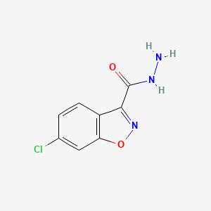 molecular formula C8H6ClN3O2 B13108836 6-Chlorobenzo[d]isoxazole-3-carbohydrazide 