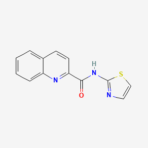 molecular formula C13H9N3OS B13108884 2-Quinolinecarboxamide, N-2-thiazolyl- CAS No. 313687-86-4