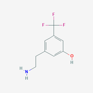 molecular formula C9H10F3NO B13108965 3-(2-Aminoethyl)-5-(trifluoromethyl)phenol 