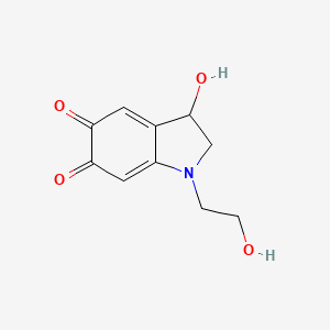 molecular formula C10H11NO4 B13109034 3-Hydroxy-1-(2-hydroxyethyl)-2,3-dihydro-1H-indole-5,6-dione 