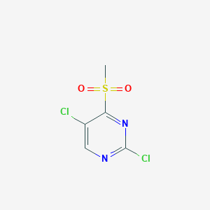 molecular formula C5H4Cl2N2O2S B13109046 2,5-Dichloro-4-(methylsulfonyl)pyrimidine 