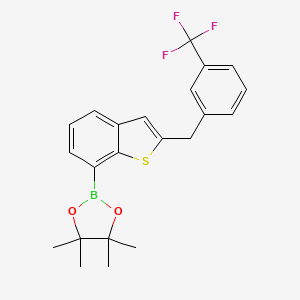 4,4,5,5-Tetramethyl-2-(2-(3-(trifluoromethyl)benzyl)benzo[b]thiophen-7-yl)-1,3,2-dioxaborolane