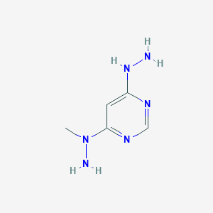 molecular formula C5H10N6 B13109105 4-Hydrazinyl-6-(1-methylhydrazinyl)pyrimidine CAS No. 663909-90-8