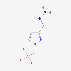 molecular formula C6H9F3N4 B13109117 3-(Hydrazinylmethyl)-1-(2,2,2-trifluoroethyl)-1H-pyrazole 