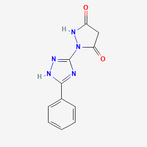 1-(5-Phenyl-1H-1,2,4-triazol-3-yl)pyrazolidine-3,5-dione