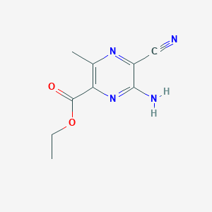 molecular formula C9H10N4O2 B13109147 Ethyl 6-amino-5-cyano-3-methylpyrazine-2-carboxylate CAS No. 73198-32-0