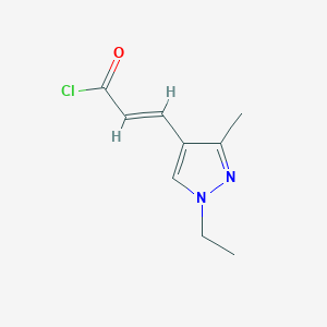 molecular formula C9H11ClN2O B1310918 (2E)-3-(1-乙基-3-甲基-1H-吡唑-4-基)-丙烯酰氯 CAS No. 1004644-47-6