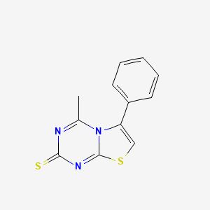 molecular formula C12H9N3S2 B13109207 4-Methyl-6-phenyl-2H-[1,3]thiazolo[3,2-a][1,3,5]triazine-2-thione CAS No. 89012-16-8