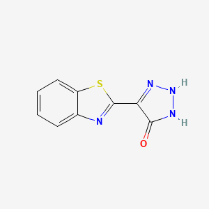 molecular formula C9H6N4OS B13109208 4-(Benzo[d]thiazol-2-yl)-1H-1,2,3-triazol-5(2H)-one 