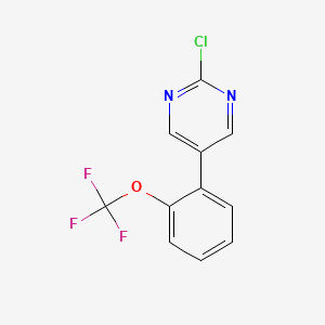 molecular formula C11H6ClF3N2O B13109276 2-Chloro-5-(2-(trifluoromethoxy)phenyl)pyrimidine 