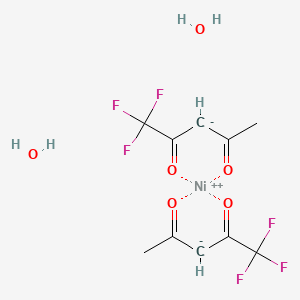 molecular formula C10H12F6NiO6 B13109278 Nickeltrifluoroacetylacetonate,dihydrate 