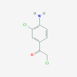 molecular formula C8H7Cl2NO B13109289 1-(4-Amino-3-chlorophenyl)-2-chloroethanone CAS No. 64210-48-6