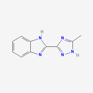 molecular formula C10H9N5 B13109317 2-(3-Methyl-1H-1,2,4-triazol-5-yl)-1H-benzo[d]imidazole 