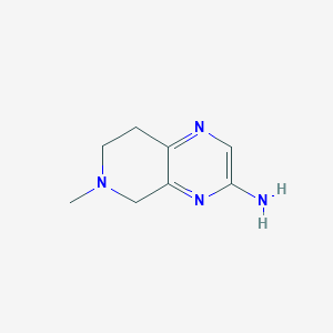 molecular formula C8H12N4 B13109326 6-Methyl-5,6,7,8-tetrahydropyrido[3,4-b]pyrazin-3-amine 