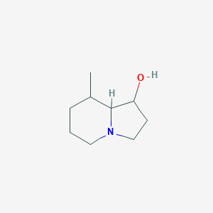 molecular formula C9H17NO B13109381 8-Methyloctahydroindolizin-1-ol 