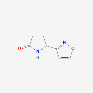 molecular formula C7H8N2O2 B13109386 5-(Isoxazol-3-yl)pyrrolidin-2-one 