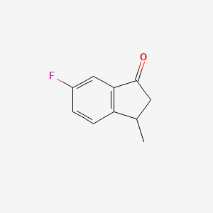 molecular formula C10H9FO B13109405 6-fluoro-3-methyl-2,3-dihydro-1H-inden-1-one 