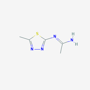 molecular formula C5H8N4S B13109434 N-(5-Methyl-1,3,4-thiadiazol-2-yl)acetimidamide 