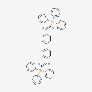 molecular formula C52H42Si2 B13109528 4,4'-Bis((E)-2-(triphenylsilyl)vinyl)-1,1'-biphenyl 