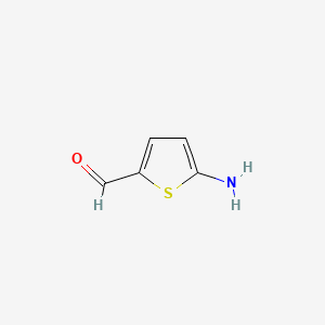 molecular formula C5H5NOS B13109561 5-Aminothiophene-2-carbaldehyde 