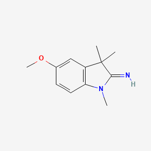 molecular formula C12H16N2O B13109573 5-Methoxy-1,3,3-trimethylindolin-2-imine 