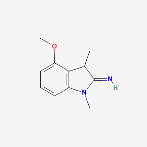 molecular formula C11H14N2O B13109583 4-Methoxy-1,3-dimethylindolin-2-imine 