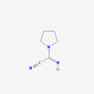 molecular formula C6H9N3 B13109604 Pyrrolidine-1-carbimidoylcyanide 