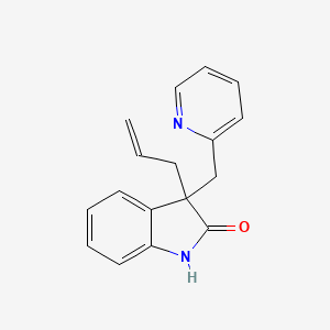 molecular formula C17H16N2O B13109626 3-Allyl-3-(pyridin-2-ylmethyl)indolin-2-one 