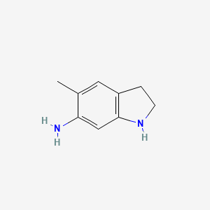 molecular formula C9H12N2 B13109643 5-Methylindolin-6-amine 