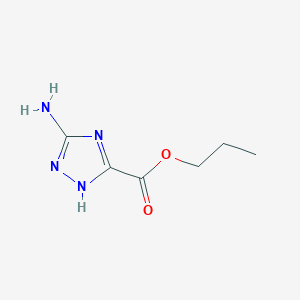 molecular formula C6H10N4O2 B13109685 propyl 3-amino-1H-1,2,4-triazole-5-carboxylate 