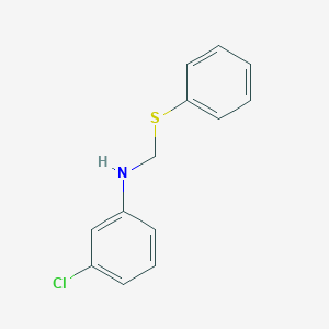 molecular formula C13H12ClNS B13109697 3-Chloro-N-((phenylthio)methyl)aniline 