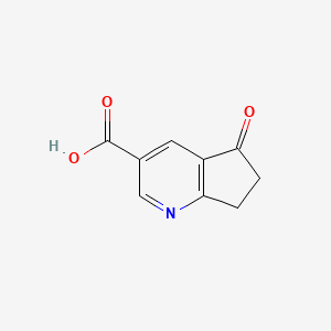 molecular formula C9H7NO3 B13109711 5-Oxo-6,7-dihydro-5H-cyclopenta[b]pyridine-3-carboxylicacid 