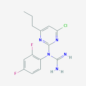 molecular formula C14H14ClF2N5 B13109714 N-(4-Chloro-6-propylpyrimidin-2-YL)-N-(2,4-difluorophenyl)guanidine 