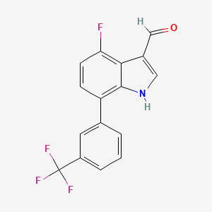 4-Fluoro-7-(3-(trifluoromethyl)phenyl)indole-3-carboxaldehyde