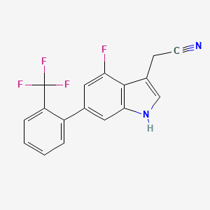 4-Fluoro-6-(2-(trifluoromethyl)phenyl)indole-3-acetonitrile