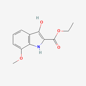 molecular formula C12H13NO4 B13109771 Ethyl 3-hydroxy-7-methoxy-1H-indole-2-carboxylate 