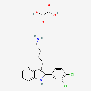 molecular formula C20H20Cl2N2O4 B13109838 4-[2-(3,4-dichlorophenyl)-1H-indol-3-yl]-1-butanamine oxalate 