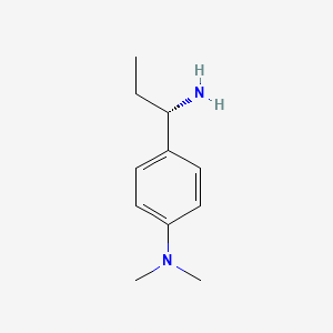 molecular formula C11H18N2 B13109850 (S)-4-(1-Aminopropyl)-N,N-dimethylaniline 