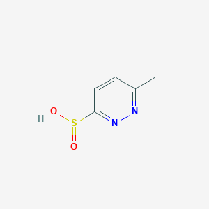 molecular formula C5H6N2O2S B13109856 6-Methylpyridazine-3-sulfinicacid 