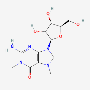 2-Amino-9-((2R,3R,4S,5R)-3,4-dihydroxy-5-(hydroxymethyl)tetrahydrofuran-2-yl)-1,7-dimethyl-8,9-dihydro-1H-purin-6(7H)-one