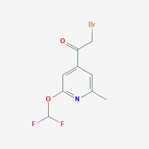 molecular formula C9H8BrF2NO2 B13109887 2-Bromo-1-(2-(difluoromethoxy)-6-methylpyridin-4-yl)ethan-1-one 