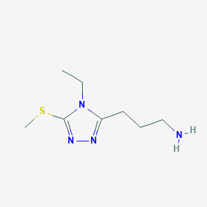 3-(4-Ethyl-5-(methylthio)-4H-1,2,4-triazol-3-yl)propan-1-amine