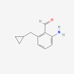 molecular formula C11H13NO B13109906 2-Amino-6-(cyclopropylmethyl)benzaldehyde 