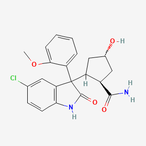 (1R,4s)-2-(5-chloro-3-(2-methoxyphenyl)-2-oxoindolin-3-yl)-4-hydroxycyclopentanecarboxamide