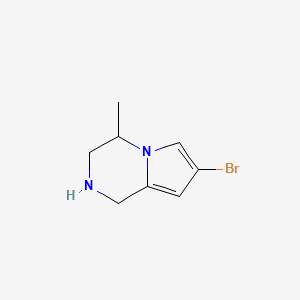 molecular formula C8H11BrN2 B13109985 7-Bromo-4-methyl-1,2,3,4-tetrahydropyrrolo[1,2-a]pyrazine 