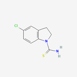 molecular formula C9H9ClN2S B13110017 5-Chloroindoline-1-carbothioamide 